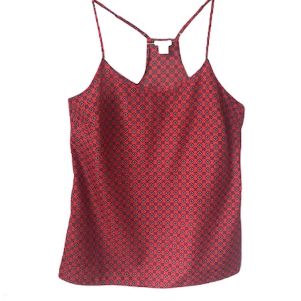 J Crew geometric print racer back top, size 4